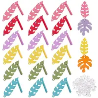 24Pcs 6 Color Iron Leaf Stud Earring Findings