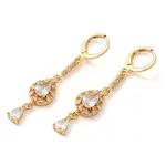 Rack Plating Golden Brass Dangle Leverback Earrings