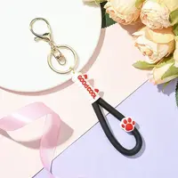 Cat Paw Print PVC & Iron Alloy Lobster Claw Clasp Keychain