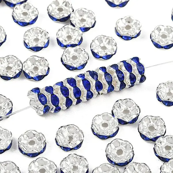 Brass Rhinestone Spacer Beads