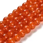 Spray Painted Crackle Glass Beads Strands