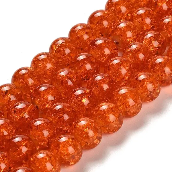 Spray Painted Crackle Glass Beads Strands