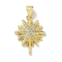 Brass Micro Pave Cubic Zirconia Pendants