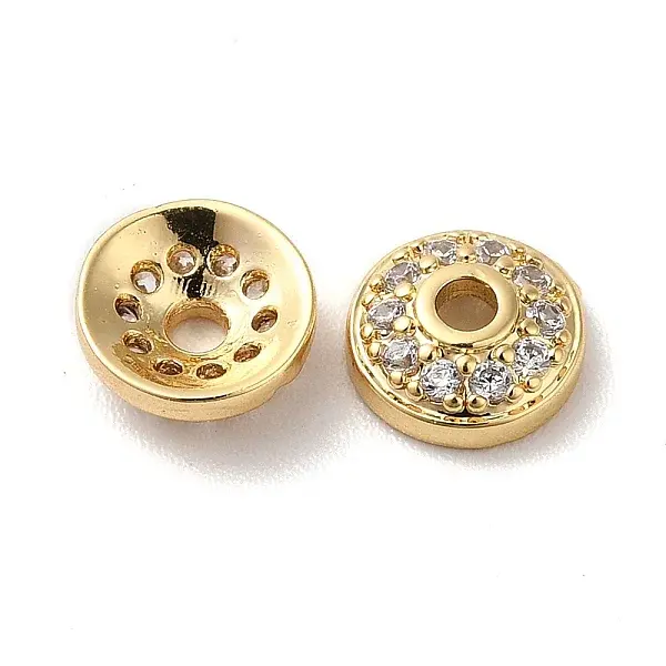 Brass Micro Pave Cubic Zirconia Bead Cone