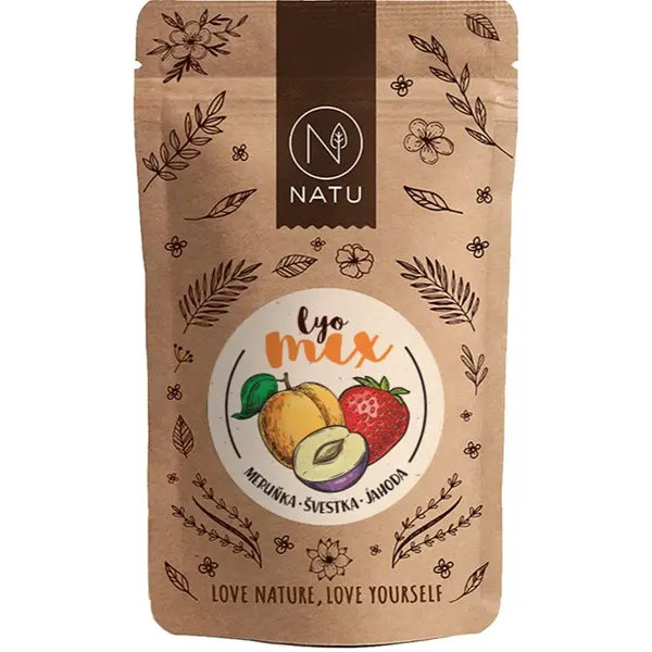 NATU Lyo mix marhuľa & slivka mrazom sušené ovocie 30 g