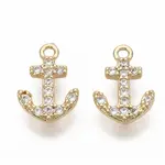 Brass Micro Pave Cubic Zirconia Charms
