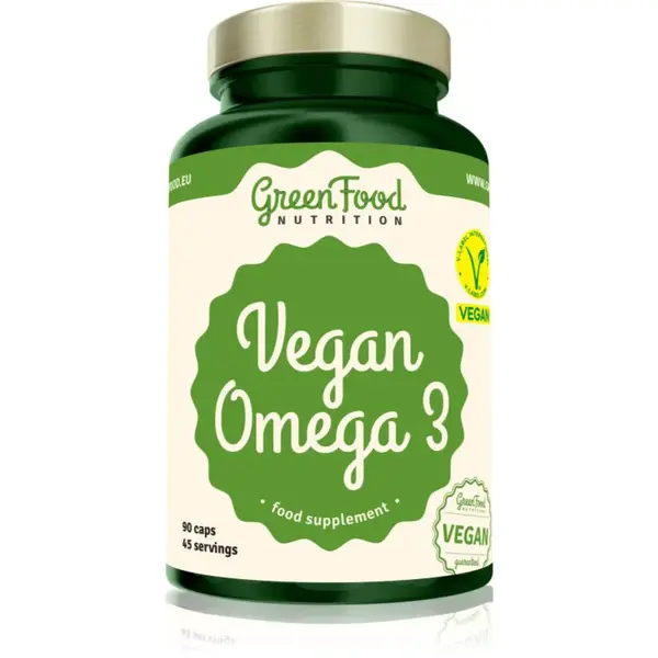 GreenFood Nutrition Vegan Omega 3 kapsle pro normální činnost srdce a mozku 90 cps