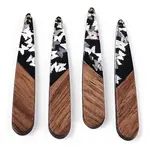 Opaque Resin & Walnut Wood Pendants