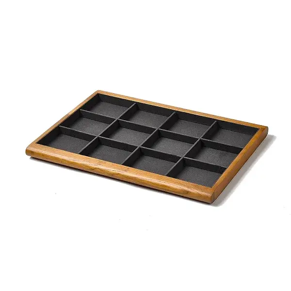12-Slot Wood with Velvet Jewelry Trays