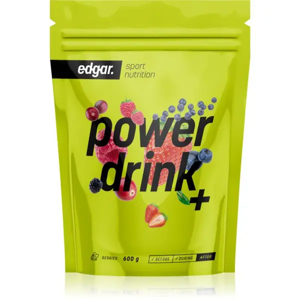 Edgar Power Drink + podpora sportovního výkonu s kofeinem příchuť Berries 600 g