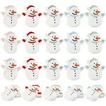 20Pcs 5 Colors Snowman Christmas Theme Food Grade Eco-Friendly Silicone Focal Beads