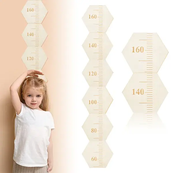Hexagon Wood Measuring Growth Chart Rulers
