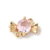 Brass Pave Glass Connector Charms