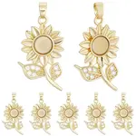 8Pcs Brass Micro Pave Cubic Zirconia with Resin Pendants