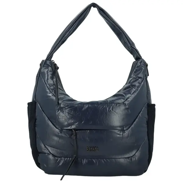 Trendy dámská koženková kabelka na rameno Coveri Kica, tmavě modrá