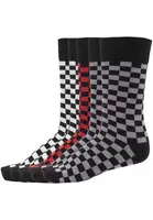 Check Socks 5-Pack blk/h.šedá/wht