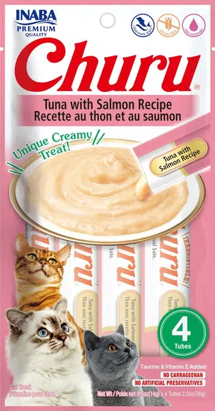 INABA Cat Churu Pyré - tuniak s lososom 4 x 14 g