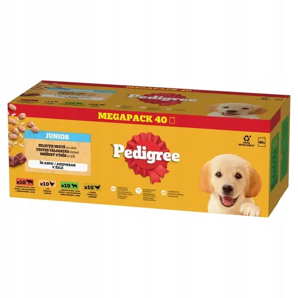 Pedigree Junior mixovaný výber s ryžou v kapsičkách 40 x 100 g