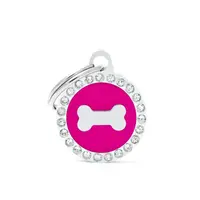 My family známka - Glam okrúhla, kosť pink (BH26GM01) - 1 ks