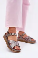 Dámske kožené sandále na platforme Maciejka