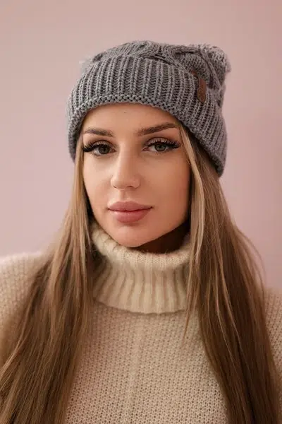 Kesi Čapica s fleece Alice K248 sivá+biely