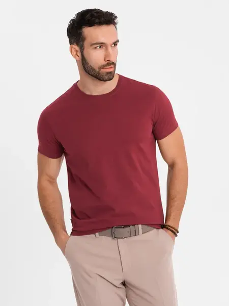 Ombre Classic BASIC men's cotton T-shirt - maroon