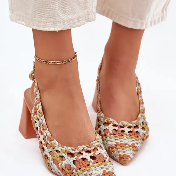 Boto Sandy S Pletením Na Opätku Multikolor Ebina