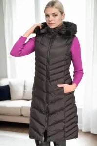 Z6725 DEWBERRY WOMEN'S VEST-BLACK-1