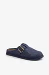 Comfortable men's slippers with Inblu buckle blue
