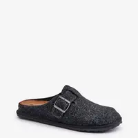 Comfortable men's slippers with Inblu buckle graphite