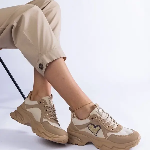 Gemre Hnedé tenisky na platforme so srdiečkom Martineza