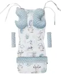 Medi Partners Stroller insert in a 4-piece set - Deer and Hedgehog + light blue Minky