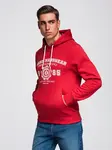 Ombre Men's college style printed kangaroo hoodie - red