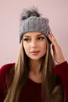 Kesi Čapica s fleece Warkocz K226 tmavošedý