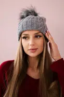 Kesi Čapica s fleece Warkocz K226 tmavošedý