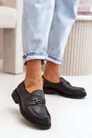 Zazoo 20102 Moderne Lakové Poltopánky na Masívnej Platforme Čierne