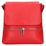 Dámska kožená crossbody kabelka Italia Linda - červená