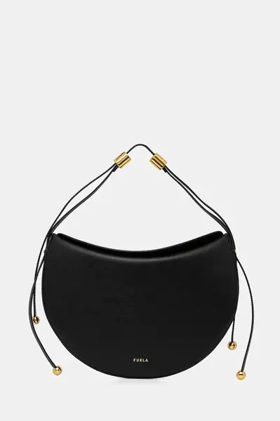 Kožená kabelka Furla Moonstone M Shoulder Bag černá barva, WB01868 BX3104 O6000