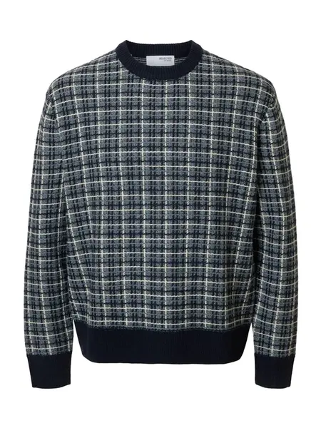 SELECTED Sveter 'SLHMikolas'  tmavomodrá / svetlomodrá / biela