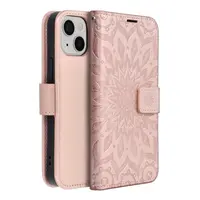 Flipové pouzdro MEZZO Book case pro Apple iPhone 13 mini, mandala rose gold