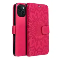 Flipové pouzdro MEZZO Book case pro Apple iPhone 15, mandala magenta
