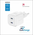 Swissten síťový adaptér /GaN/2x USB-C/20W Power Delivery/ bílá