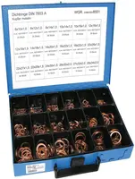 Dresselhaus Těsnicí kroužky měděné DIN 7603 A 6x10-28x34, sada 390 ks v kufru