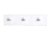 Nástěnný věšák Edmond 3 háčky, bílý lesk