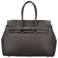 Dámská kožená kabelka na rameno tmavě hnědá - Delami Vera Pelle Klarista