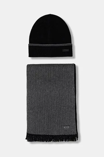 Čepice a šála s přídavkem vlny BOSS Hernesto_SET