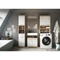 MID.YOU KOUPELNA Sonoma dub, vysoce lesklá bílá