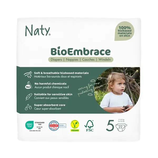 Naty BioEmbrace Junior 11–25 kg dětské plenky 22 ks