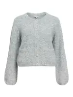 OBJECT Kardigán 'OBJSAGGIA'  sivá melírovaná