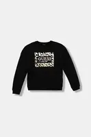 Dětská bavlněná mikina Guess černá barva, s potiskem, J5BQ00 KAV34